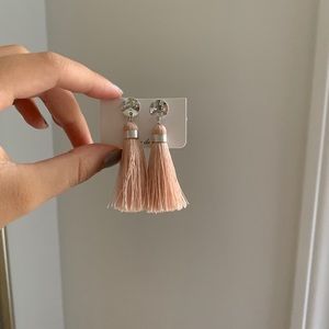 Pink and silver chandelier earrings